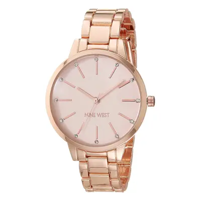 Nine West Women's Japanese Quartz Dress Watch with Metal Strap Rose G