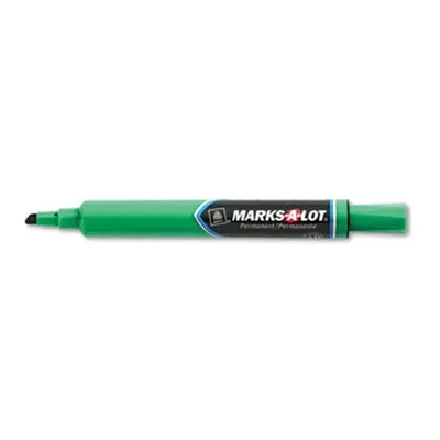 Marks-A-Lot Permanent Marker Large Chisel Tip Green Dozen