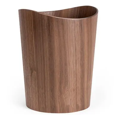 (Walnut, BÃ¶rje: Curved) Wooden Paper Basket for Office, Bedroom, etc. 9L Walnut