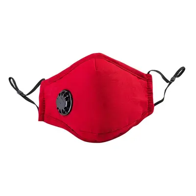 (Red) Mouth Cover with Filters Dustproof Respirator Breathing Valve Washable Reusable Stop Fog P