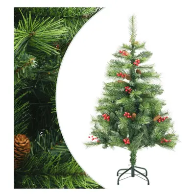 (120 cm) vidaXL Artificial Hinged Christmas Tree Pre Lit Xmas Tree with Cones & Berries