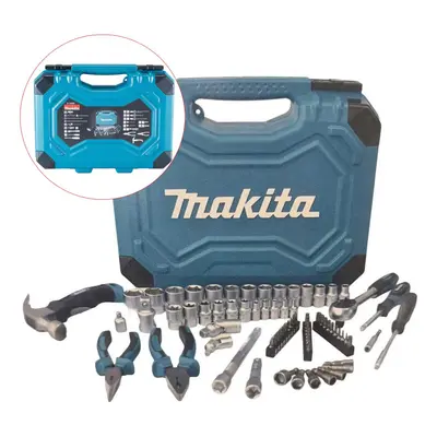 Makita Piece Maintenance Kit Hand Tool Ratchet Socket Set Wrench Plier Hammer