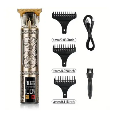 (as the picture, LJP1) Dragon Pattern Electric Hair Clipper - Professional Salon Grade Clipper F