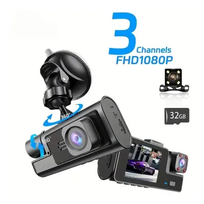 (black, lens+32G TF Card) Hd 1080p Car Dvr Camera 2/3 Lens 2-inch Dash Cam Driving Recorder Wide