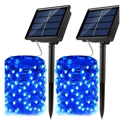 (blue, 2Pack-20M 200LED) Led Outdoor Solar String Lights Fairy Holiday Christmas For Christmas, 