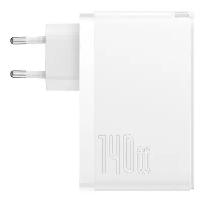 (white) Baseus GaN5 Pro Fast Charger Dual Type C+USB 140W Charger for iPhone Xiaomi Laptop Table