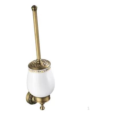 Vintage Brass Wall Mounted Lavatory Toilet Brush And Holder Bathroom Tool