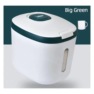 (green, 22L) Kitchen Container Bucket Insect-proof Moisture-proof Rice Box Grain Sealed Jar Home