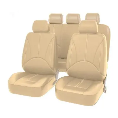 (beige, seats) Pu Leather Universal Breathable Car Seat Cushion Cover Car Seat Waterproof Protec