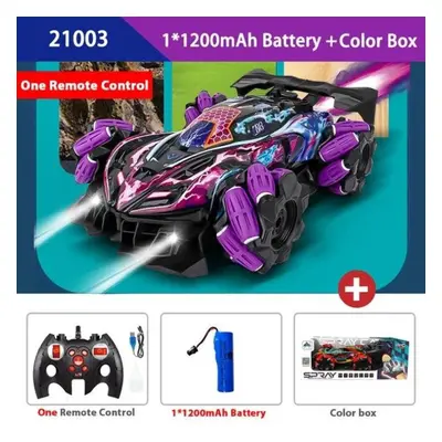 (purple, handle remote control) New 4wd Drift Remote Control Car Handle Gesture Sensing Music Li