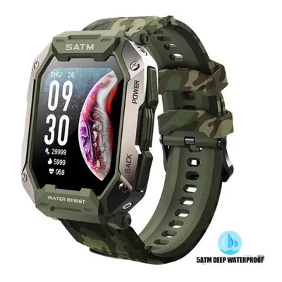 (camouflage,green, Silica gel) C20 Military Smart Watch Men Carbon Black Ultra Army Outdoor Ip68