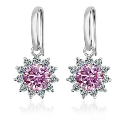 (pink, 2x1ct) Bagueringen Women&apos;s Sterling Silver Jewelry Carat Moissanite Diamond Drop Ear