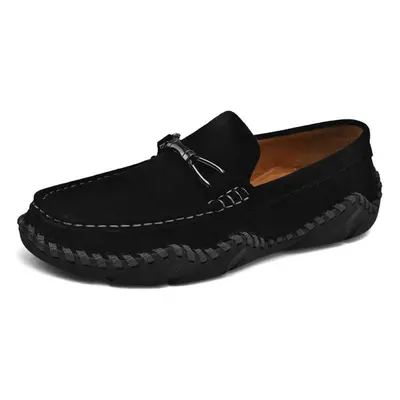 (black, 40) Men Genuine Leather Casual Leather Shoes Men Loafers Comfortable Driving Shoe Moccas