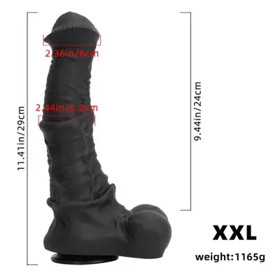 (black, XXL) Black Size Golden Horse Dildo Male And Female Silicone Soft Oversized Anal Plugs An