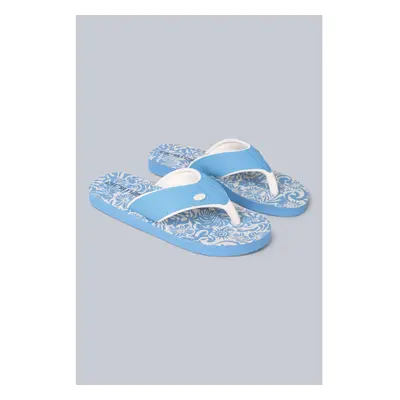 (7 UK, Pale Blue) Animal Womens/Ladies Leaf Print Recycled Flip Flops