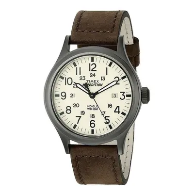 Timex Mens Quartz Watch Timex Expedition Scout with Leather Strap (Model T49963)