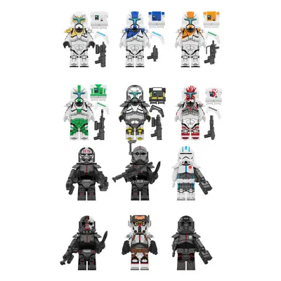 (Style E 12pcs) Star Wars Clone Trooper Cody Rex Commander Fit Lego Minifigures