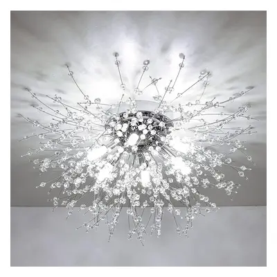 (Chrome) Modern Crystal Chandelier for Living Room, Chrome Firework K9 Crystal Chandelier Access