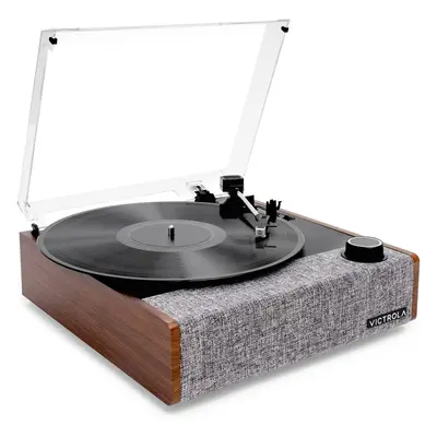 Victrola Eastwood II Record Player, Walnut finish, Bluetooth 5.1, Vinyl Stream Tech, 3-Speed, AT