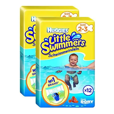 Huggies Little Swimmers Nappies - Size 2-3, x Packs of (24 Nappies)