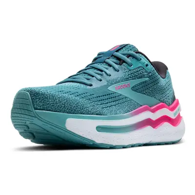 Brooks Womens Ghost Max Neutral Running & Walking Shoe - Storm Blue/Knockout Pink/Aqua - Medium