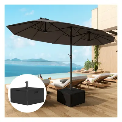 Outsunny Garden Parasol Base, Sand/Water Filled Garden Umbrella Stand, Black