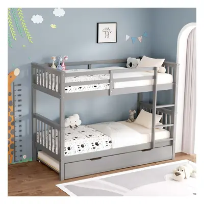 OLIVER WOODEN SINGLE BUNK BED WITH TRUNDLE