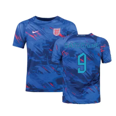 (XL) England Pre-Match Training Shirt (Blue) (Gascoigne 9)