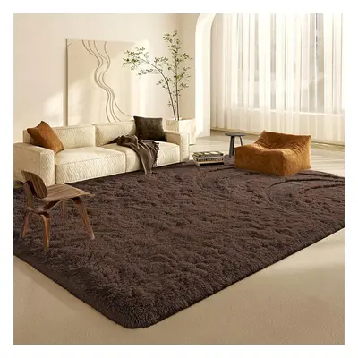 (Brown, 200X290CM) Large Shaggy Rugs Non-Slip Fluffy Rug Soft Carpet Mat