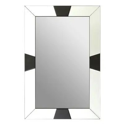 Premier Housewares Black Bevelled Border Detail Wall Mirror