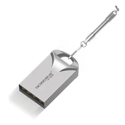 (Grey, 32GB) Micro Drive USB 2.0 Mini USB Metal U Disk 16GB 32G 64GB 128GB Flash Drive Waterproo