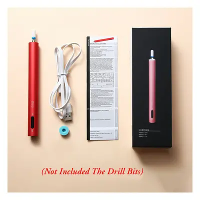 (Red) 12000RPM Portable Nail File Drill Poishing Pen Electric Manicure Pedicure Lime Nail Drill 