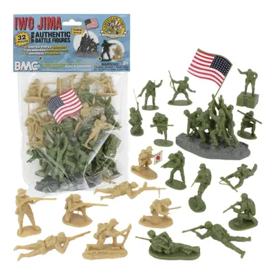 BMC WW2 Iwo Jima Plastic Army Men - American and Japanese Soldier F