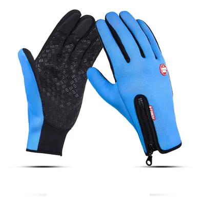 (Sky Blue, S) Winter Thermal Touchscreen Gloves Cycling Bicycle Bike Ski Outdoor Camping Hiking 