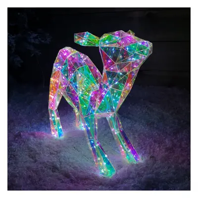 40cm Light up Standing Iridescent DreamLights Christmas Fawn with White LEDs