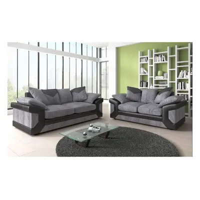 (3 + Set) Enzo Jumbo Cord sofa Suite Grey + Set