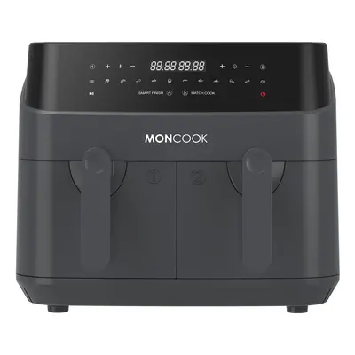 MONCOOK Double Air Fryer - In Airfryer 9L With x 4.5L Baskets - Recipe Cookbook - Smart Finish F