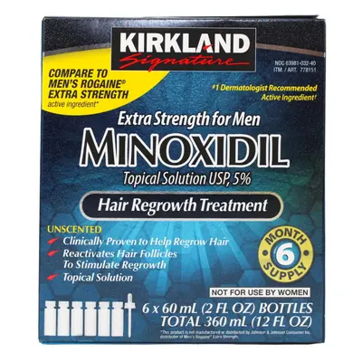 Kirkland Minoxidil 5% Extra Strength Men Hair Regrowth Month (1 Year) Supply