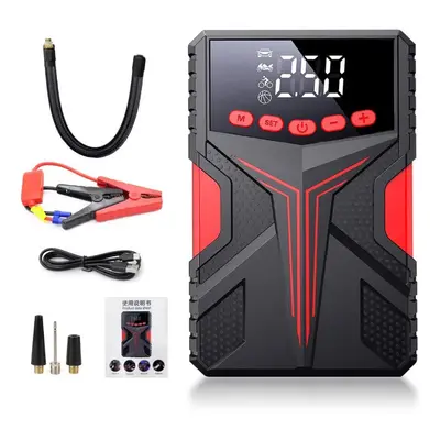 (as the picture, 1500A) Multifunctional Jump Starter With Air Compressor 1500a Peaks Battery Boo