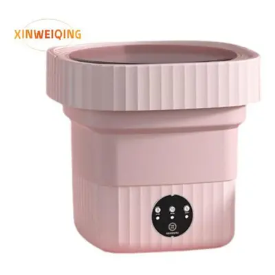 (pink, EU Plug) Folding Type Washing Machine Compact Size,low Noise Energy-saving Socks Baby Clo