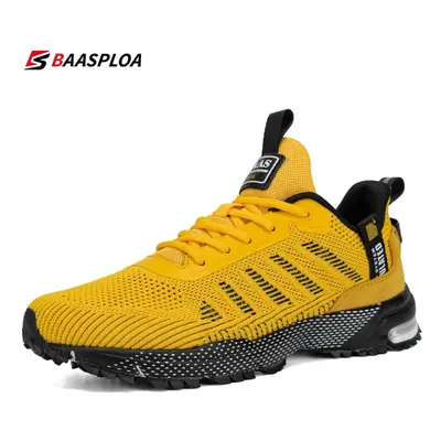 (yellow, 49) Baasploa Professional Running Shoes For Men Lightweight Men&apos;s Designer Mesh Sn