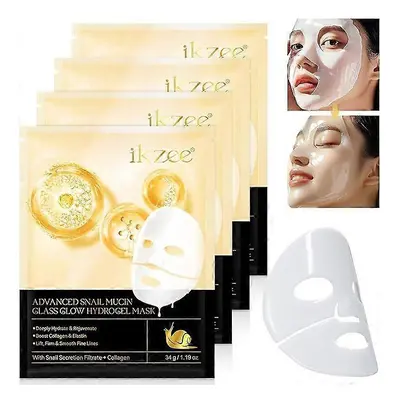 (3pcs) Advanced Snail Mucin Glass Glow Hydrogel Face Masks, Collagen Face Real Deep Mask, Hydrog