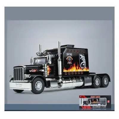 (black, 1/24-Size:24*9.5*6.5cm) 1/24 Scale American Trailer Tower Head Automotive Alloy Static C