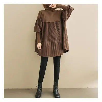 (brown, One Size) Dimanaf Plus Size Autumn Sweater Long Sleeve Women V-neck Knitting Pullover Pa