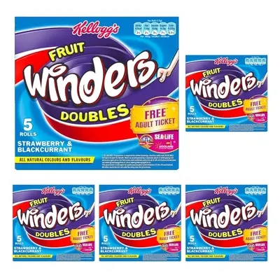 Kelloggs Fruit Winders Rolls Strawberry & Blackcurrent, x 17g (Pack of 5)