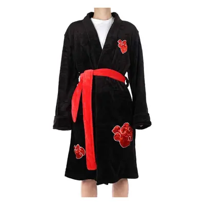 (black, M) Anime Naruto Cosplay Costume Akatsuki Uchiha Itachi Cosplay Bathrobe Fleece Warm Nigh