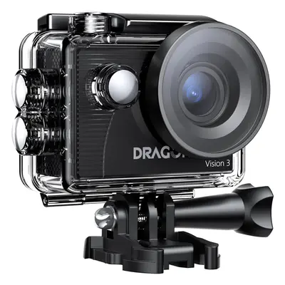 4K30FPS 20MP Waterproof Underwater Camera Wide Angle WiFi Sports Cam with Batteries, Remote Cont