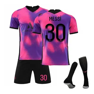 (26) Messi #30 Jersey New Season Paris Soccer T-shirts Jersey Set For Kids Youths