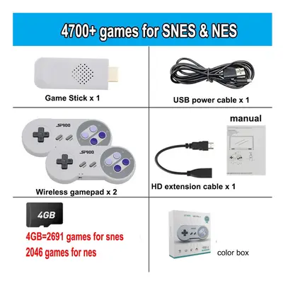 (4700 games with box) SF900 Classic Retro Video Game Console Games Bit Mini Consola Wireless 4K 