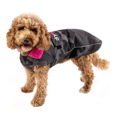 (X Small) Dryrobe Dog Coat Jacket - Black Camo / Pink